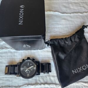 Nixon Black Watch with Box and Pouch